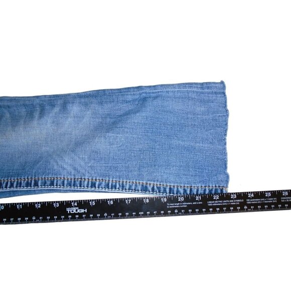 Miss Me Sz 26 Bootcut Jeans Cut Raw Hem Medium Wash w Amazing Embroidered and St - Picture 6 of 7